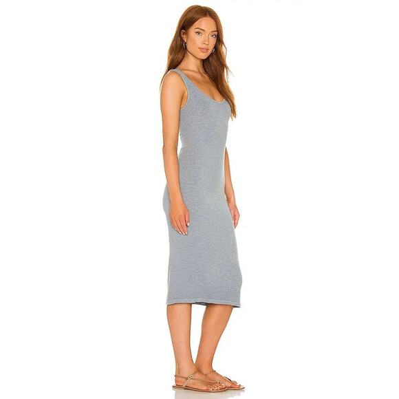Monrow Supersoft Ribbed Midi Tank Dress Stretchy Summer Spring Lightweight Large - Picture 2 of 10